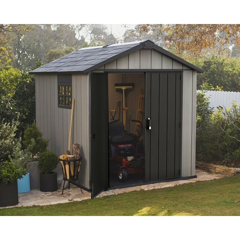 Keter Oakland 759 Composite Garden 7ft x 9ft Shed Outdoor Storage Grey Resin