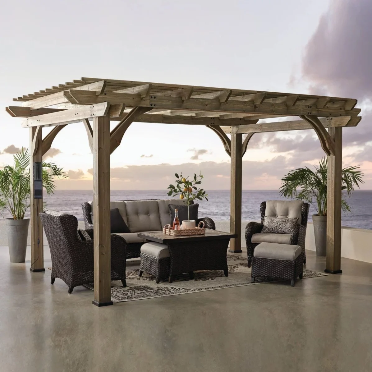 14×10 Somerville Pergola – Walnut Stain
